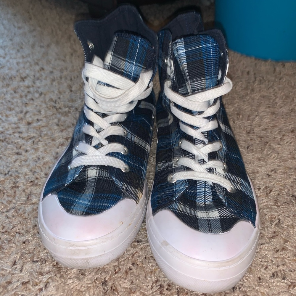 Joe Boxer Plaid Hightop Sneakers - Picture 2 of 9